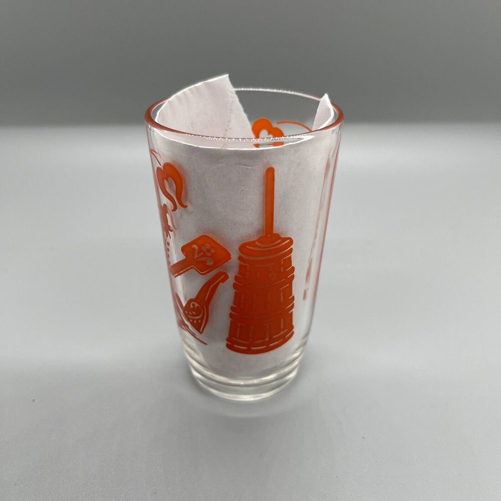 1950s SWANKY SWIG Juice‎ 3.75" Glass Wheat Butter Churn Cradle